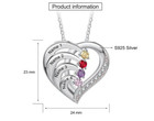Custom 2-5 Name 925 Sterling Silver Necklace Zircon Family Holiday Gift Pendant