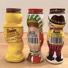 Vintage Domino Sugar N Cinnamon Football Elf Cowboy Plastic Shaker 3 Oz Lot Of 3