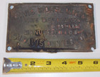 Very Rare Antique 1891 Davis Horse Whim Brass Plaque Mining Shaft Plate Tag Sign