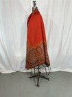 Antique Paisley Woven Wool Square 69x68 Large Red Center 19th C 1800s