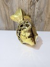 Vintage Large Brass Koi Fish Candle Holder