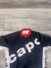 Capo Cycling Jersey Size Medium Black White Red Made In Italy Full Zipper Front