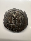 Ancient Byzantine Bronze Follis Justin I Ad 518-527 Nicomedia Mint Huge 40 Nummi
