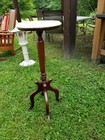 Tall Wood W marble Top Plant Stand  Table 36  Tall