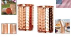 Pure Copper Drinking Cups - Ayurvedic Health Copper Hammered 2 Pcs  Set