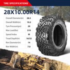Set Of 4 28x10-14 Atv Utv Sxs Tires 10ply Radial Heavy Duty 28x10x14 28x10r14
