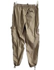 Khaki Cargo Pants Drawstring Waist Elastic Cuffs Adjustable Fit 5 Pockets