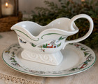 Lenox Sleigh Ride - Dinner  Salad  Dessert  Saucers  Creamer  Wine Glasses  Bowl