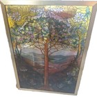  tree Of Life  Stained Glass Panel Signed Louis C  Tiffany  13x9   
