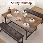 63  Extendable Dining Room Table Set With 2 Upholstered Benches Dining Table Set