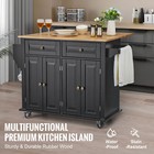 Drop Leaf Kitchen Island Cart Rolling Storage Cabinet W  Spice Towel Rack
