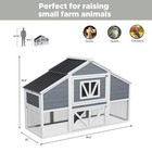 Predator Proof Duck House Outdoor 2 Story  Weatherproof Duck Coop  For 4-6 Ducks