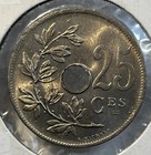 1929 Belgium 25 Centimes Uncirculated Bu Condition Coin Km  68 1 French Leg
