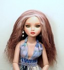 Bjd Doll Wig Size 7 Minifee  Mohair  Tibetan  17 78 Cm  Ooak  Deep Mauve  329