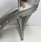 Delicacy Silver Retro Rhinestone Wedding Heels Open Toe Shoes Size 9