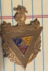 Vintage Knights Of Pythias Brass Emblem Medal Pendant- Skull Crossbones Fcb Look