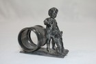 Antique Meriden Britannia Silverplate Napkin Ring Begging Dog And Child No  199