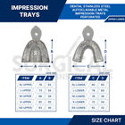 Dental Metal Impression Trays Solid   Perfo Stainless Steel Upper   Lower Choose