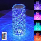 16 Color Led Crystal Table Lamp Diamond Rose Night Light Touch W  Remote Contrl