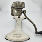 Vintage Enterprise Mfg  Co  No Clamp Metal Handled Meat Grinder   K-1978 Usa