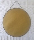 Antique Glass Flue Cover Farm Maiden At Rest 9-1 2  Diameter Bright Colors 