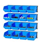 Wall Mounted Storage Bins - Plastic Organizer For Garage Tools   Small Parts  16