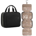 Toiletry Bag Travel Bag With Hanging Hook  Water-resistant Makeup Large Black