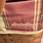 Vintage Eddie Bauer Picnic Basket With Set Of 4 Dishes Wicker Basket