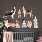 Dogs Puppies Party Hat Removable Wall Fabric Decal Set Sticker Baby Room Decor 