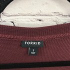 Torrid Top Womens 3x Red Waffle Knit Long Sleeve Casual Basic Peplum Blouse