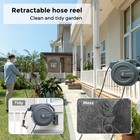 Giraffe Tools Retractable Garden Hose Reel Wall Mounted Full Size Watering Hose