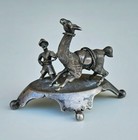 Antique 925 Sterling Silver Peruvian Llamas Desk Miniature Figurine