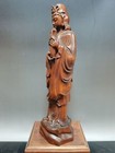 Chinese Antique Boxwood Carved Exquisite Guanyin Statue Home Decor Sculpture Art