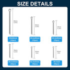 180pcs Premium 304 Stainless Steel Cotter Pin Assortment Kit  6 Sizes Heavy Duty
