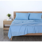 Mainstays Basic Value Microfiber Bed Sheet Set  Light Blue  Twin  3 Piece