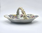 Antique Vintage Handpainted Floral Gilded Porcelain Basket Dish Unique Rare