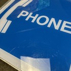Vtg Electric Hanging Pay Phone Telephone Booth Double Sided Lighted Sign 19x19