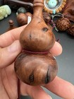 Lightning-struck Jujube Wood Carving Gourd Hand Grip Ornament                                  