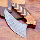 Chef Alaskan Ulu Knife Pizza Cutter Custom Made Kitchen - Hand Forged Damascu