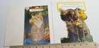 Vtg Lot Of Four Cute Kitty Cat Greeting Cards Unused Blank Xmas Stand Up E4