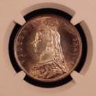 1887 Great Britain Silver Half Crown  queen Victoria  - Ngc Ms62 - Beautiful  Pq