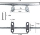 Boat Cleats 6 Inch  Chromium-plated Steel Dock Cleats Open Base Boat Dock Cle   