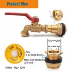Rain Barrel Spigot  Brass Faucet Kit For Rain Water Barrel  Water Tanks  Tubs