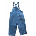 Agapo Vintage Denim Embroidered American Flag Patriotic Cropped Overalls Size Xl