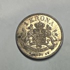 Sweden 1901 1 Krona Silver Coin 0 800 Fineness Oscar Ii