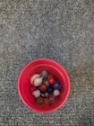 Vtg 46 Pc  Mixed Glass Marbles Lot Machine Made Mixed Colors Assortment