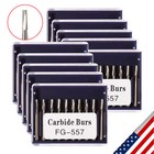 10-100pcs Dental Tungsten Carbide Steel Burs Fg-557 For High Speed Handpiece