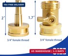 Hourleey 2 Set Heavy Duty Brass Hose Nozzle  Pressure Jet Nozzle With Hose Shuto