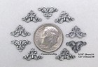  1444 Antiqued  925 Sterling Silver Plated 3-ring Filigree Connector - 12 Pcs