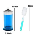 Salon Barber Disinfectant Jar 37oz Glass With Removable Filter Tray For Tools